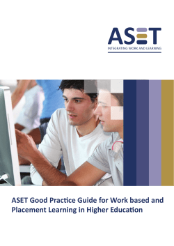 ASET Good Practice Guide for Work based and Placement Learning
