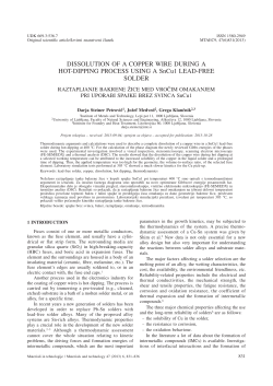 DISSOLUTION OF A COPPER WIRE DURING A HOT