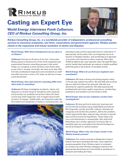 Frank Culberson Interview Appears in World Energy: Casting an