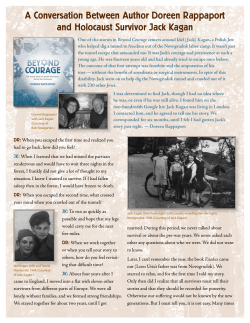 A Conversation Between Author Doreen Rappaport and Holocaust