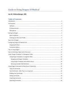 Guide to Using Dragon 10 Medical - Speech