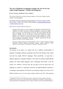 The role of linguistics in language teaching: the case of two, less