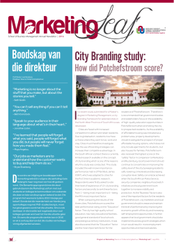 Boodskap van die direkteur City Branding study