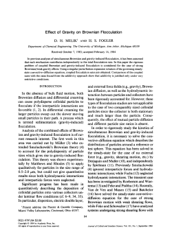 Effect of Gravity on Brownian Flocculation - Deep Blue