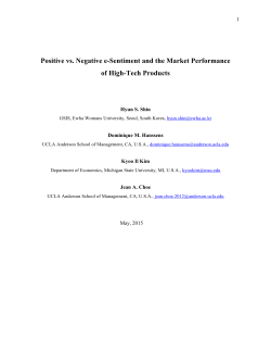 Positive vs. Negative e-Sentiment and the Market Performance of