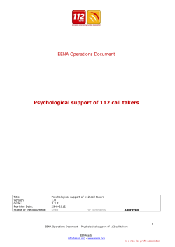 Psychological support of 112 call takers
