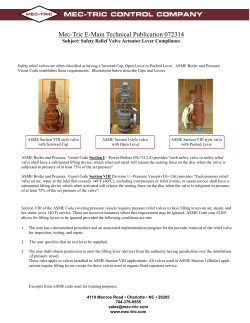 Safety Relief Valve Open Levers vs Screwed Cap - Mec
