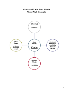Greek and Latin Root Words Word Web Example