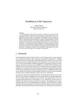 Parallelism in a CRC Coprocessor