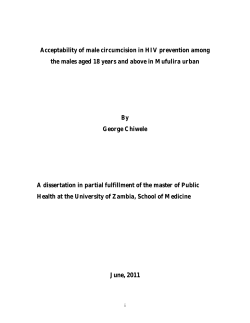 Acceptability of male circumcision in HIV prevention among the