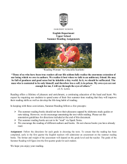 English Department Upper School Summer