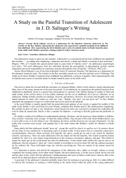 A Study on the Painful Transition of Adolescent in JD Salinger`s Writing