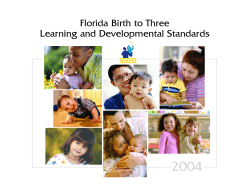 Florida Birth to Three Learning and Developmental Standards