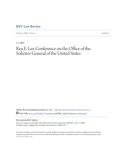 Rex E. Lee Conference on the Office of the Solicitor General of the