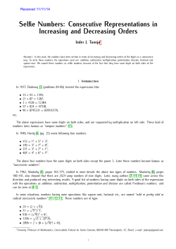 Selfie Numbers: Consecutive Representations in Increasing and
