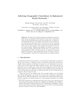 Inferring Geographic Coincidence in Ephemeral Social Networks ⋆
