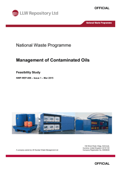 Management of Contaminated Oils Feasibility Study