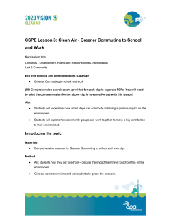 CSPE Lesson 3: Clean Air - Greener Commuting to School