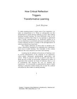 How Critical Reflection Triggers Learning