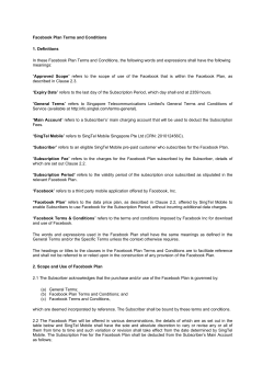 Facebook Plan Terms and Conditions 1. Definitions In these