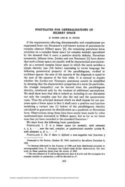 POSTULATES FOR GENERALIZATIONS OF