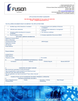 Fusion Guarantees (Pty) Ltd P.O Box 5816, Meyersdal, 1447 18