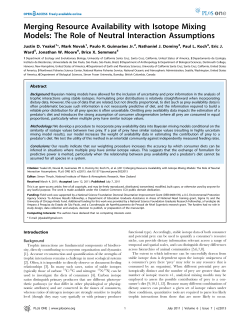Merging Resource Availability with Isotope Mixing Models: The Role