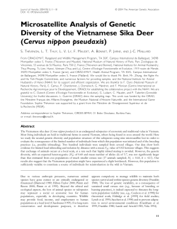 Microsatellite Analysis of Genetic Diversity of the Vietnamese Sika