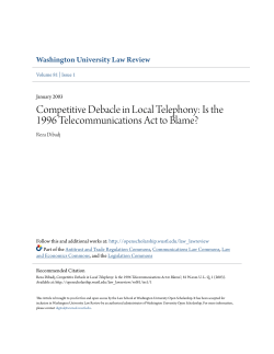Competitive Debacle in Local Telephony: Is the 1996