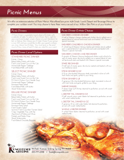Picnic Menus