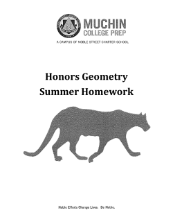 Honors Geometry Summer Homework