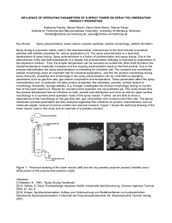 INFLUENCE OF OPERATING PARAMETERS OF A SPRAY TOWER