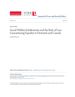 Social Welfare Entitlements and the Role of Law