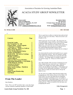 acacia study group newsletter - Australian Native Plants Society