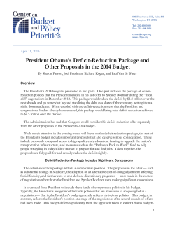 President Obama`s Deficit-Reduction Package and Other Proposals