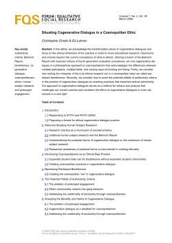 FORUM : QUALITATIVE SOCIAL RESEARCH SOZIALFORSCHUNG