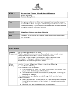 BOOK 1: Being a Good Citizen: A Book About Citizenship WHAT TO
