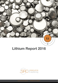 Lithium Report 2016 - Swiss Resource Capital AG