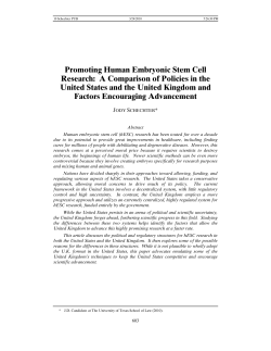 Promoting Human Embryonic Stem Cell Research