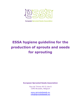 ESSA hygiene guideline for the production of sprouts and seeds for