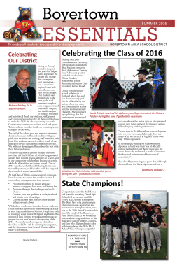 Summer 2016 - Boyertown Area School District