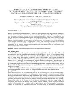 CONTINUOUS ACTIVATION ENERGY REPRESENTATION OF THE