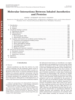Molecular Interactions Between Inhaled Anesthetics and Proteins