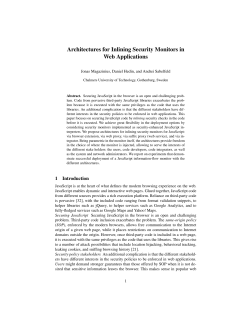 Architectures for Inlining Security Monitors in Web Applications