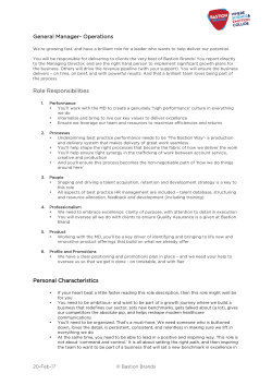 Role Responsibilities