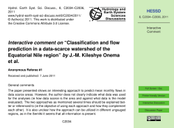 Interactive comment on &ldquo;Classification and flow prediction in