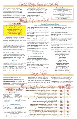 Aunt Catfish Menu - Aunt Catfish`s on the River