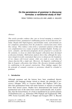 On the persistence of grammar in discourse formulas