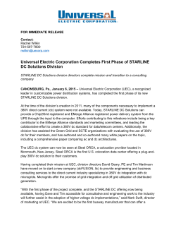 Universal Electric Corporation Completes First Phase of STARLINE