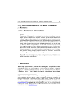 Song product characteristics and music commercial performance